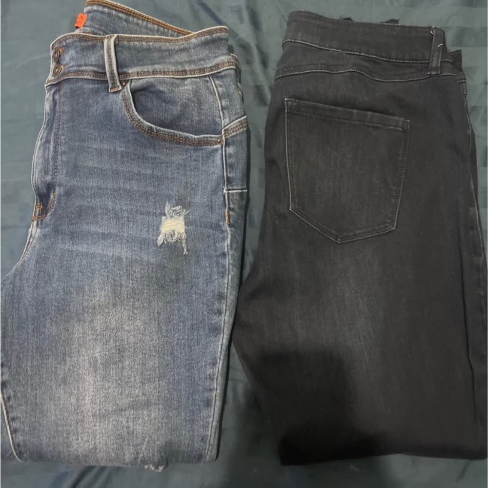 Wax Jean Women's High Rise Blue and Black Jeans
